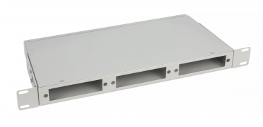 Фотография товара 'Cabeus FO-CS-19-3FP-GY Кросс бокс оптический 19" 1U на 3 адаптерные панели'