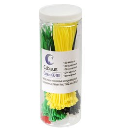 Фотография товара 'Cabeus Набор стяжек нейлоновых неоткрывающихся, безгалогенные CK-150'