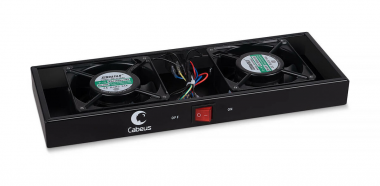 Фотография товара 'Cabeus TRAY-FAN2-BK Модуль вентиляторный с 2-я вентиляторами для установки в настенные шкафы'