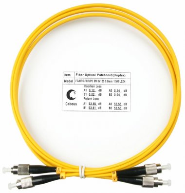 Фотография товара 'Cabeus Шнур оптический duplex FC-FC 9/125 sm FOP(d)-9-FC-FC-1,5m'