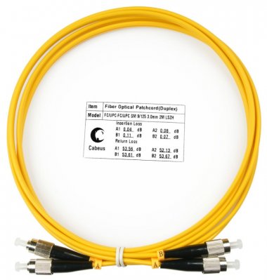 Фотография товара 'Cabeus Шнур оптический duplex FC-FC 9/125 sm FOP(d)-9-FC-FC-5m'