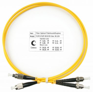 Фотография товара 'Cabeus Шнур оптический duplex FC-ST 9/125 sm FOP(d)-9-FC-ST-25m'