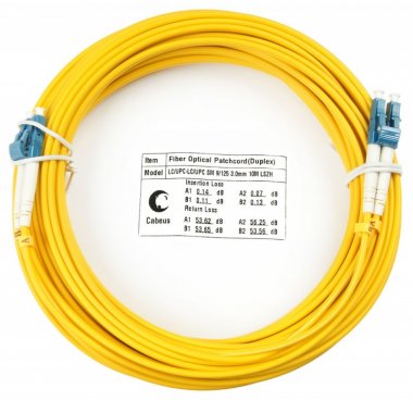 Фотография товара 'Cabeus Шнур оптический duplex LC-LC 9/125 sm FOP(d)-9-LC-LC-10m'