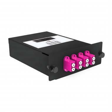 Фотография товара 'Cabeus FO-OM4-1x8MPO(m)/U-8xLC/U-А-BK Кассета кроссовая 1 разъем MPO/UPC (male) 50/125 OМ4'