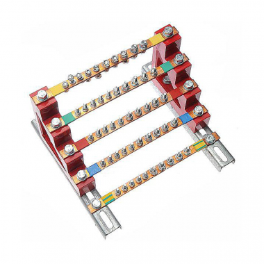 Фотография товара 'Cabeus CBG-БШ5-3.15-10 Блок медных шин 3х15 3P+N+PE по 10 присоединений, 250х240х160 мм'