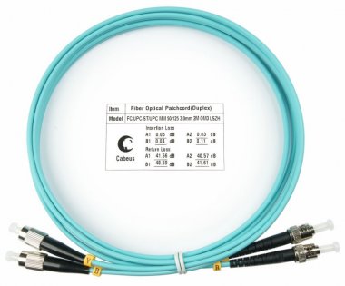 Фотография товара 'Cabeus Шнур оптический duplex FC-ST 50/125 mm OM3 FOP-50-FC-ST-7m'