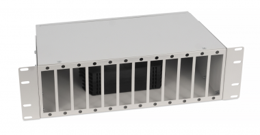 Фотография товара 'Cabeus FO-CS-19-12FP-GY Кросс бокс оптический 19" 3U на 12 адаптерных панелей'