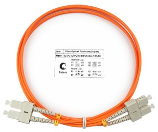 Фотография товара 'Cabeus Шнур оптический duplex SC-SC 62,5/125 mm FOP-62-SC-SC-1m'