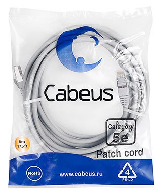 Фотография товара 'Cabeus Патч-корд FTP, категория 5е, 15 м, экранированный PC-FTP-RJ45-Cat.5e-15m'