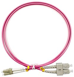 Фотография товара 'Cabeus Шнур оптический duplex LC-SC 50/125 mm OM4 LSZH, FOP-50-OM4-LC-SC-1m'