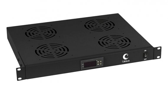 Фотография товара 'Cabeus Модуль вентиляторный 19, 4 вентилятора, с цифровым термодатчиком JG03t'