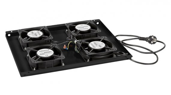 Фотография товара 'Cabeus Модуль вентиляторный с 4-я вентиляторами для установки в напольные шкафы серии SH-05C, ND-05C TRAY-60-BK'