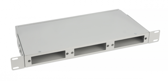 Фотография товара 'Cabeus FO-CS-19-3FP-GY Кросс бокс оптический 19" 1U на 3 адаптерные панели'