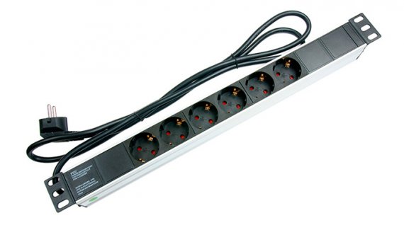 Фотография товара 'Cabeus Блок евророзеток для 19 шкафов, горизонтальный PDU-6P-2EU'