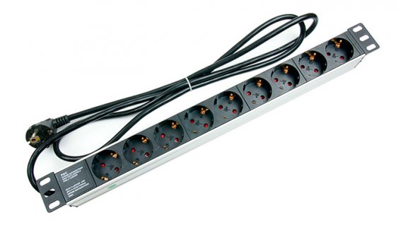Фотография товара 'Cabeus Блок евророзеток для 19 шкафов, горизонтальный PDU-9P-2EU'