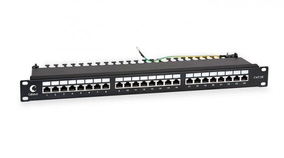 Фотография товара 'Cabeus Патч-панель 19 (1U), 24 порта RJ-45 PL-24-Cat.5e-SH-Dual'