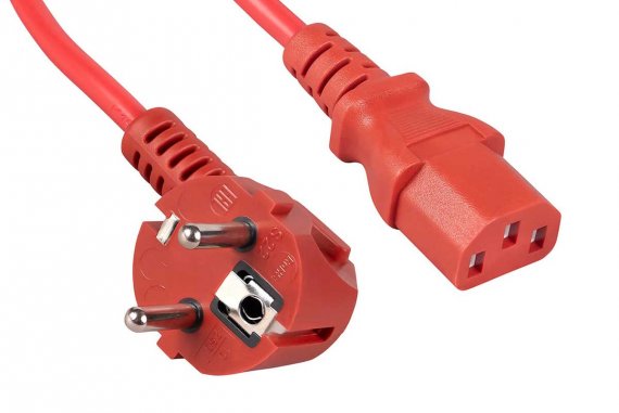 Фотография товара 'Cabeus PC-186-VDE-1.8M-RD Кабель питания компьютера (Schuko+C13) (3x0.75)'