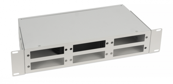 Фотография товара 'Cabeus FO-CS-19-6FP-GY Кросс бокс оптический 19" 2U на 6 адаптерных панелей'