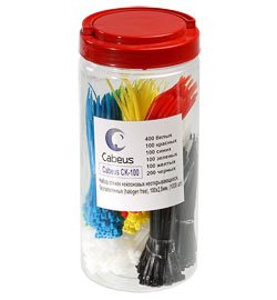 Фотография товара 'Cabeus Набор стяжек нейлоновых неоткрывающихся, безгалогенные CK-100'
