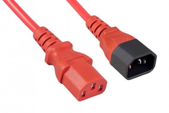 Фотография товара 'Cabeus PC-189-VDE-1.8M-RD Кабель питания монитор-компьютер IEC 320 C13 - IEC 320 C14 (3x0.75)'