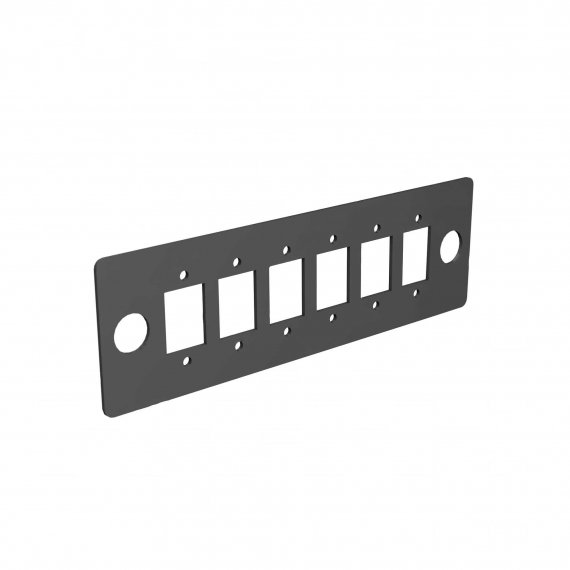 Фотография товара 'Cabeus FO-FP-6MPO/MTP-BK Сменная планка для оптических розеток 6 MPO/MTP'