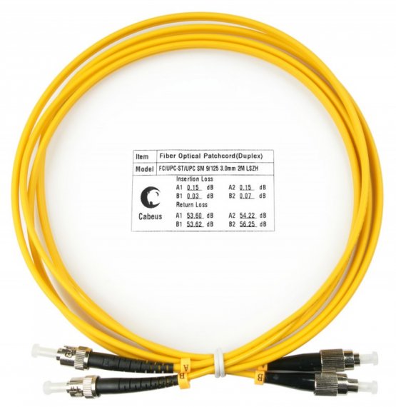 Фотография товара 'Cabeus Шнур оптический duplex FC-ST 9/125 sm FOP(d)-9-FC-ST-10m'
