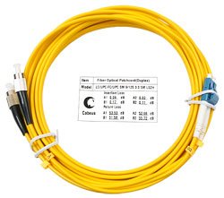 Фотография товара 'Cabeus Шнур оптический duplex LC-FC 9/125 FOP(d)-9-LC-FC-10m'