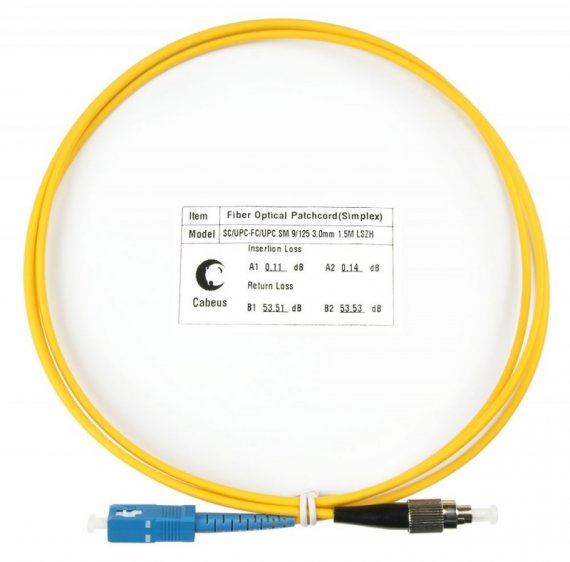 Фотография товара 'Cabeus Шнур оптический simplex SC-FC 9/125 sm FOP(s)-9-SC-FC-2m'