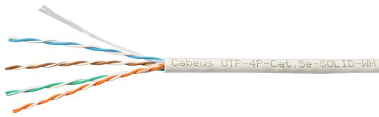 Фотография товара 'Cabeus Кабель витая пара UTP (U/UTP), категория 5e UTP-4P-Cat.5e-SOLID-WH'