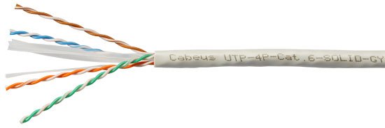 Фотография товара 'Cabeus Кабель витая пара UTP (U/UTP), категория 6 UTP-4P-Cat.6-SOLID-GY'