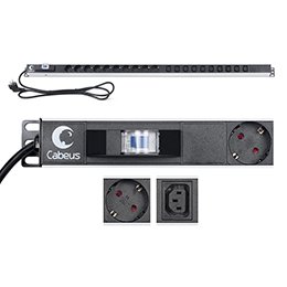 Фотография товара 'Cabeus Блок розеток для 19 шкафов, вертикальный PDU-16-10S-10C13-B'