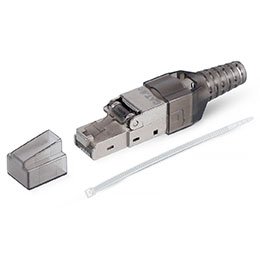 Фотография товара 'Cabeus Коннектор с фиксатором кабеля и колпачком RJ-45(8P8C) под витую пару 8P8C-SH-C6+-TWP'