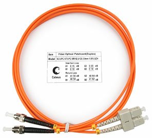 Фотография товара 'Cabeus Шнур оптический duplex SC-ST 62,5/125 mm FOP-62-SC-ST-1m'