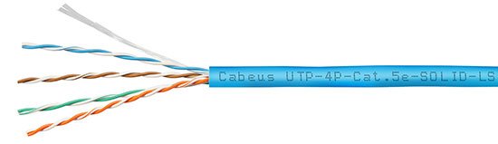 Фотография товара 'Cabeus Кабель витая пара UTP (U/UTP), категория 5e, нг(А)-HF,  UTP-4P-Cat.5e-SOLID-LSZH-BL'