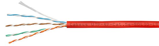 Фотография товара 'Cabeus Кабель витая пара UTP (U/UTP), категория 5e, нг(А)-HF, UTP-4P-Cat.5e-SOLID-LSZH-RD'