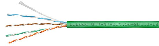 Фотография товара 'Cabeus Кабель витая пара UTP (U/UTP), категория 5e, UTP-4P-Cat.5e-SOLID-LSZH-GN'