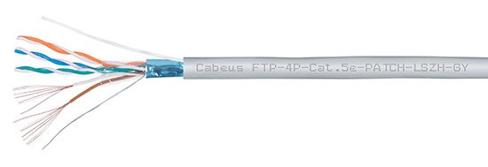 Фотография товара 'Cabeus Кабель витая пара FTP (F/UTP), категория 5e, FTP-4P-Cat.5e-PATCH-LSZH-GY'