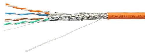 Фотография товара 'Cabeus Кабель экранированная витая пара SSTP (S/FTP), SSTP-4P-Cat.7a-SOLID-IN-LSZH'