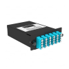 Cabeus FO-OM3-2x12MPO(m)/U-24xLC/U-A-BK Кассета кроссовая 2 разъема MPO/UPC (male) 50/125 OМ3