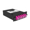 Cabeus FO-OM4-1x12MPO(m)/U-12xLC/U-А-BK Кассета кроссовая 1 разъем MPO/UPC (male) 50/125 OМ4