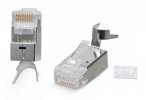 Cabeus Коннектор RJ-45(8P8C) под витую пару, категория 6a/7/7a, экранированный, универсальный, 8P8C-SH-C7(1.5)-TWP